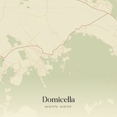 Vintage map of Domicella, Italy.