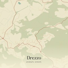 Obraz premium Vintage map of Drezzo, Italy.