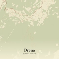 Vintage map of Drena, Italy.