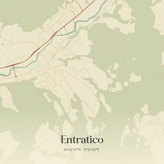 Vintage map of Entratico, Italy.