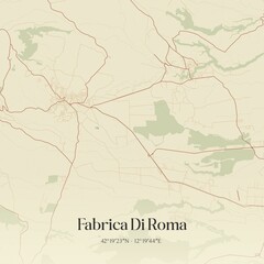Vintage map of Fabrica Di Roma, Italy.