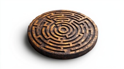 A beautifully designed wooden maze with intricately carved paths. The maze symbolizes challenge and exploration. Perfect for home decor or as a unique gift. Generative AI