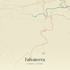 Vintage map of Falvaterra, Italy.