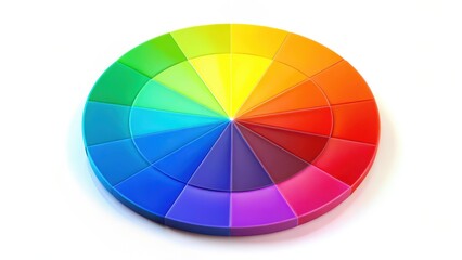 Obraz premium A colorful RGB color wheel with primary red, blue and yellow colors arranged in a circular pattern with clear segments for easy identification, color theory, colorful rgb color wheel