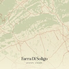 Fototapeta premium Vintage map of Farra Di Soligo, Italy.