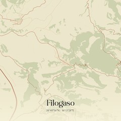 Vintage map of Filogaso, Italy.