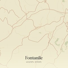 Vintage map of Fontanile, Italy.