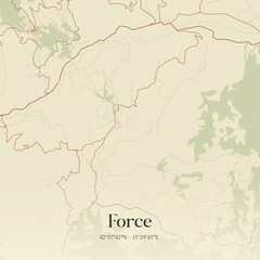 Vintage map of Force, Italy.