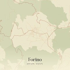 Vintage map of Forino, Italy.
