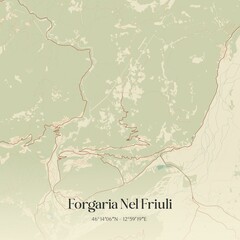 Obraz premium Vintage map of Forgaria Nel Friuli, Italy.