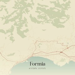 Vintage map of Formia, Italy.