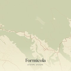 Fototapeta premium Vintage map of Formicola, Italy.