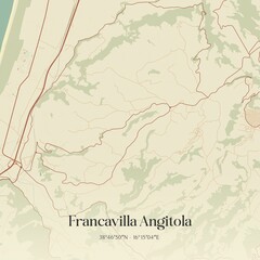 Obraz premium Vintage map of Francavilla Angitola, Italy.