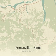 Obraz premium Vintage map of Francavilla In Sinni, Italy.