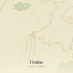 Vintage map of Fraine, Italy.