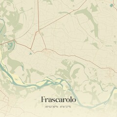 Obraz premium Vintage map of Frascarolo, Italy.
