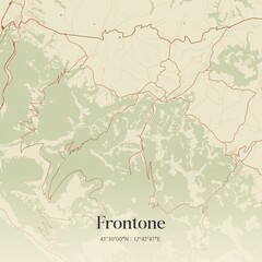 Vintage map of Frontone, Italy.