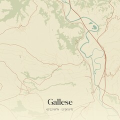 Fototapeta premium Vintage map of Gallese, Italy.
