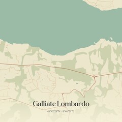 Vintage map of Galliate Lombardo, Italy.