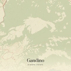 Vintage map of Gandino, Italy.