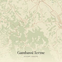 Vintage map of Gambassi Terme, Italy.