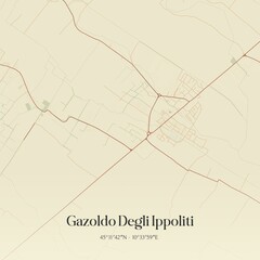 Vintage map of Gazoldo Degli Ippoliti, Italy.