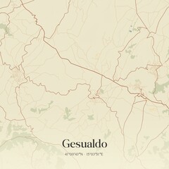 Obraz premium Vintage map of Gesualdo, Italy.
