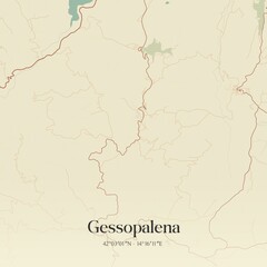 Vintage map of Gessopalena, Italy.