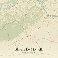 Obraz premium Vintage map of Giavera Del Montello, Italy.