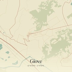 Obraz premium Vintage map of Giove, Italy.