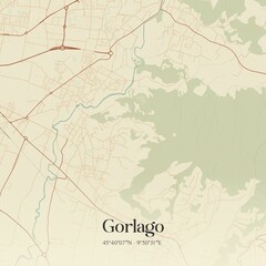Fototapeta premium Vintage map of Gorlago, Italy.