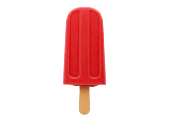 Red Popsicle ice cream isolated on transparent background