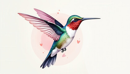 Fototapeta premium Hummingbird Watercolor Tattoo Design