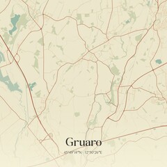 Vintage map of Gruaro, Italy.