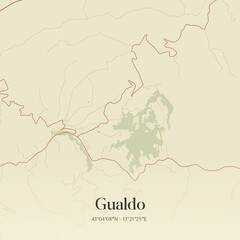 Vintage map of Gualdo, Italy.