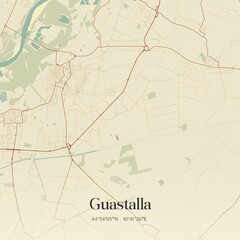 Naklejka premium Vintage map of Guastalla, Italy.