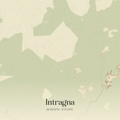 Vintage map of Intragna, Italy.