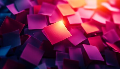 A vibrant collection of colorful squares, creating a dynamic visual effect perfect for abstract designs.