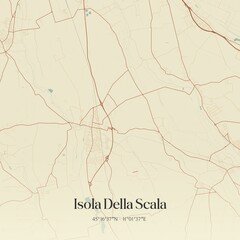 Fototapeta premium Vintage map of Isola Della Scala, Italy.