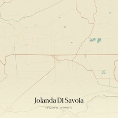Vintage map of Jolanda Di Savoia, Italy.