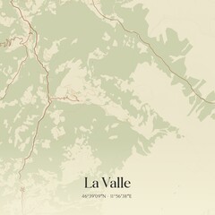 Vintage map of La Valle, Italy.