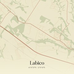 Vintage map of Labico, Italy.