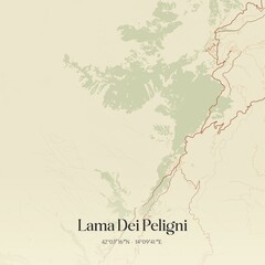 Obraz premium Vintage map of Lama Dei Peligni, Italy.