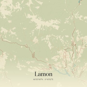 Vintage map of Lamon, Italy.