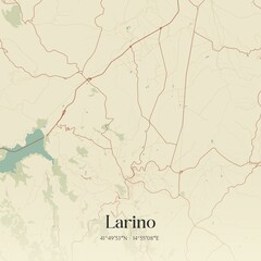 Vintage map of Larino, Italy.