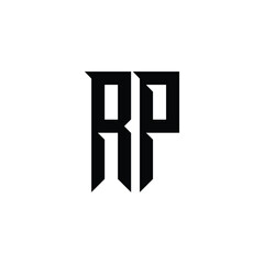 RP monogram logo design letter text name symbol monochrome logotype alphabet character simple logo