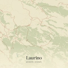 Obraz premium Vintage map of Laurino, Italy.