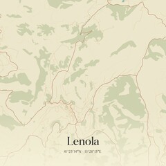 Vintage map of Lenola, Italy.