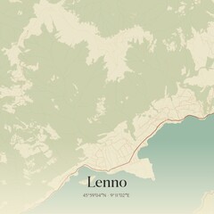 Obraz premium Vintage map of Lenno, Italy.