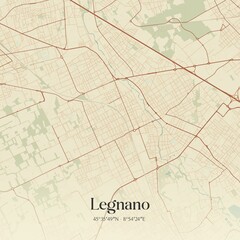 Obraz premium Vintage map of Legnano, Italy.